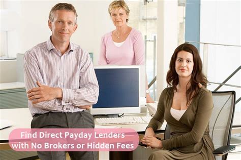 Direct Payday Lenders Not Brokers Fees